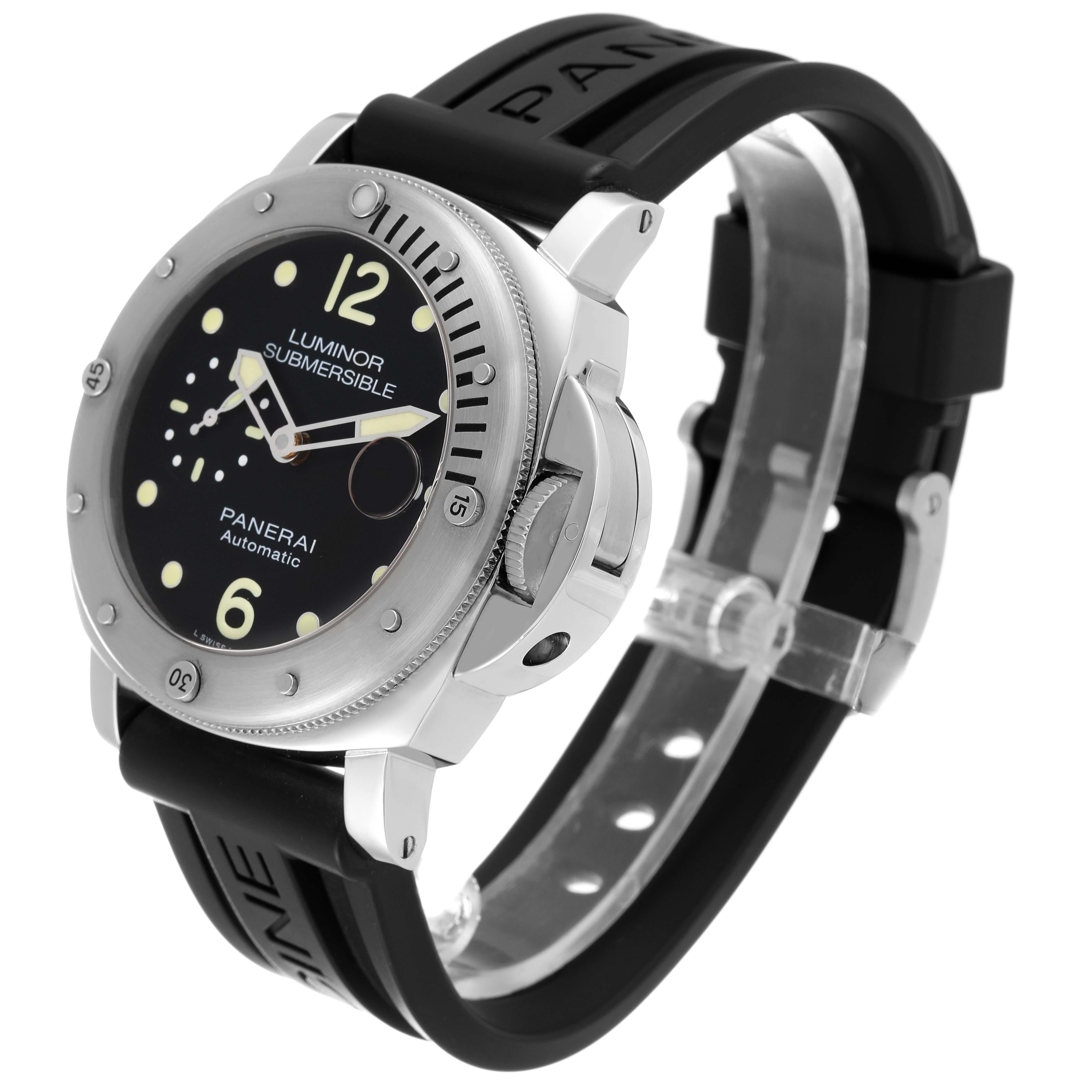 Panerai Luminor Submersible 44mm Steel Mens Watch PAM01024 Box Card In Excellent Condition In Atlanta, GA