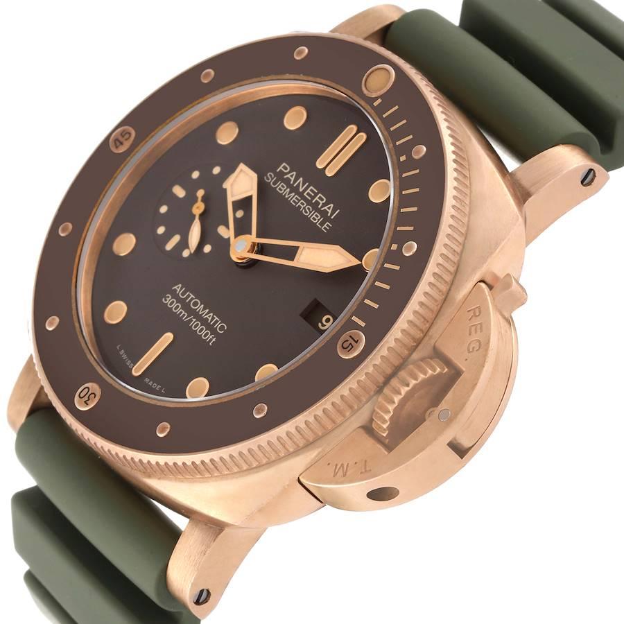 Panerai Luminor Submersible 47mm Bronze Mens Watch PAM00968 Box Papers In Excellent Condition In Atlanta, GA