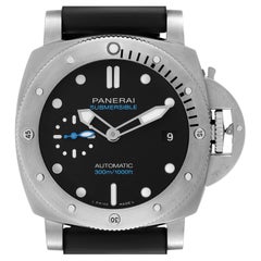 Panerai Luminor Submersible Black Dial Steel Mens Watch PAM00973 Box Card