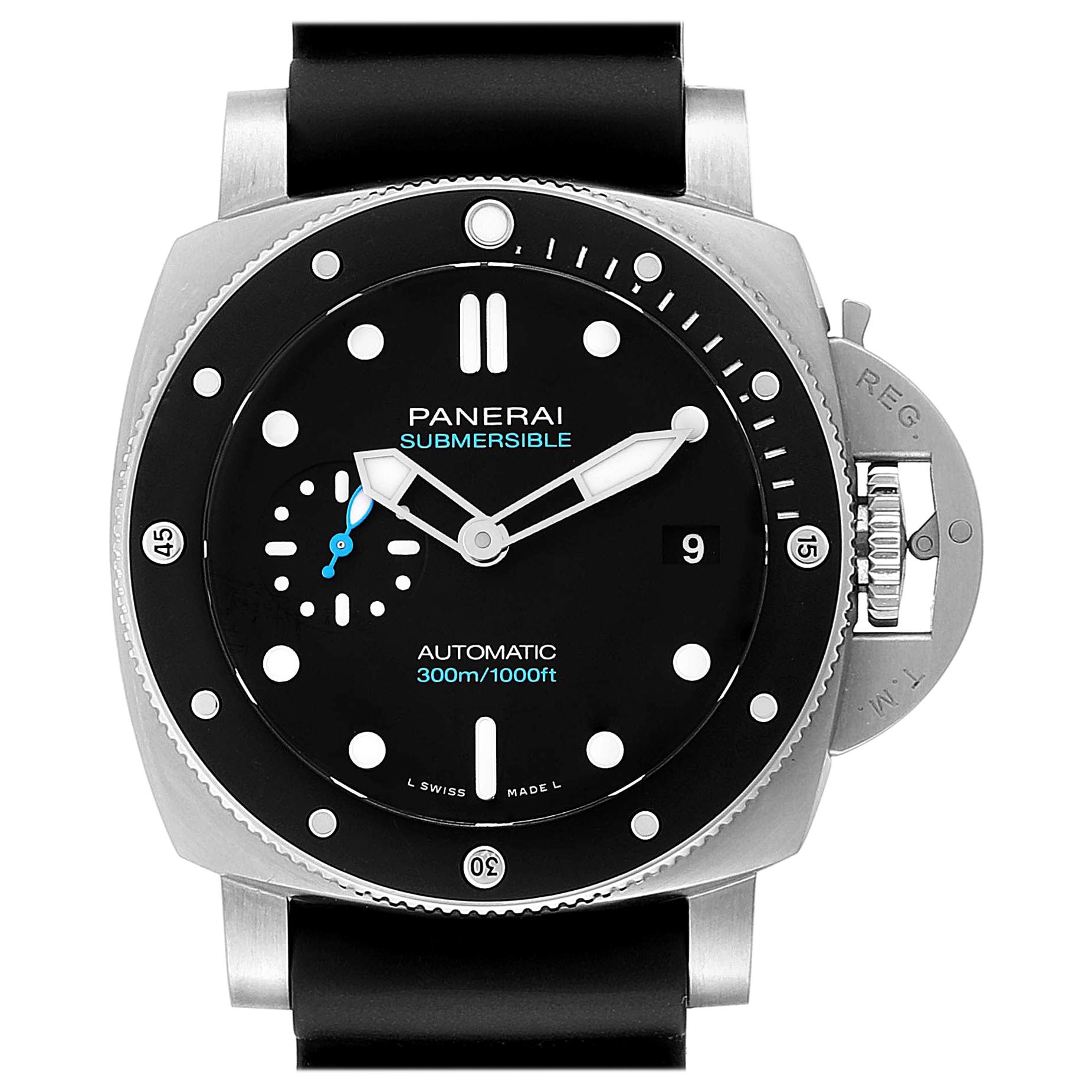 Panerai Luminor Submersible Black Rubber Strap Men's Watch PAM00683 For Sale