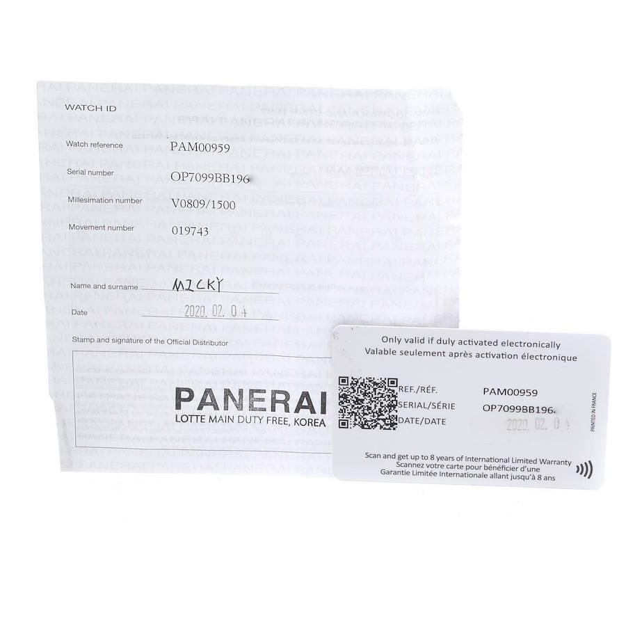 Panerai Luminor Submersible Grey Dial Steel Mens Watch PAM00959 Box Card 3