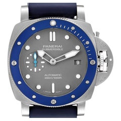 Panerai Luminor Submersible Grey Dial Steel Mens Watch PAM00959 Box Card