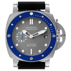 Panerai Luminor Submersible Grey Dial Steel Mens Watch PAM00959 Box Card