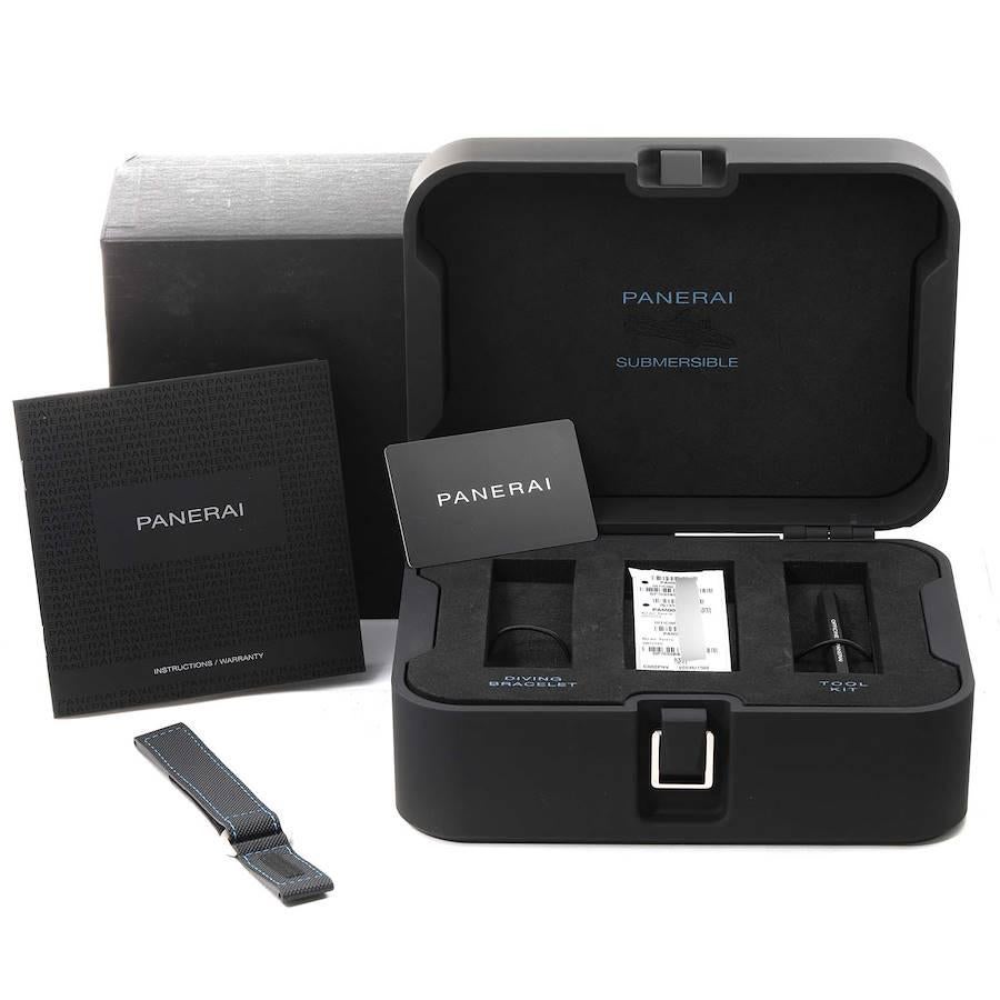 Panerai Luminor Submersible Grey Dial Steel Mens Watch PAM00959 Box Papers For Sale 4
