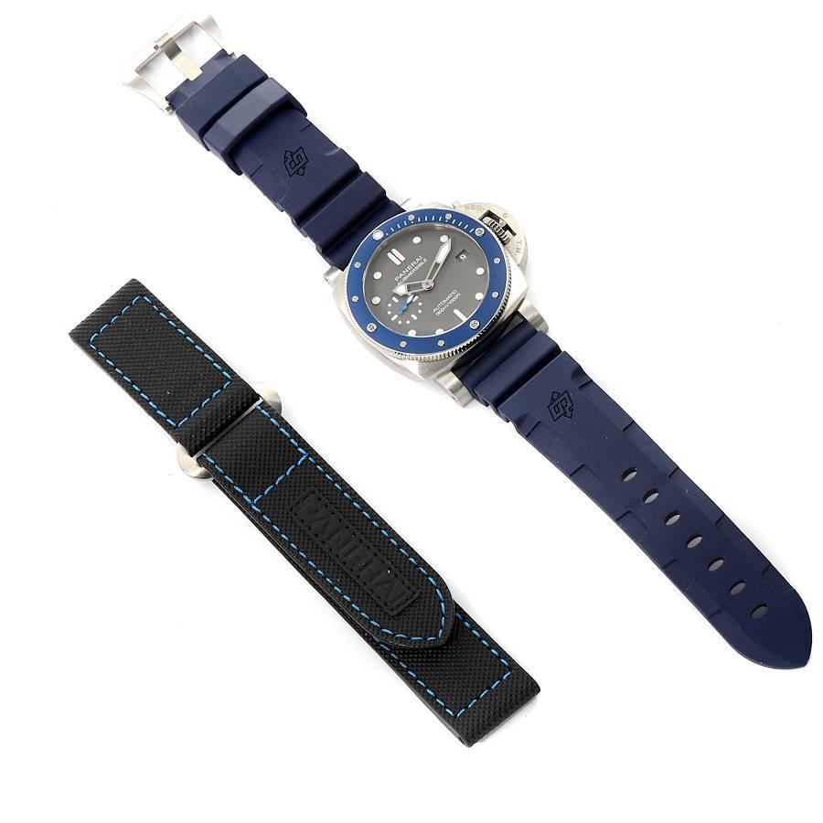 Panerai Luminor Submersible Graues Zifferblatt Stahl Herrenuhr PAM00959 Box Papiere im Angebot 5