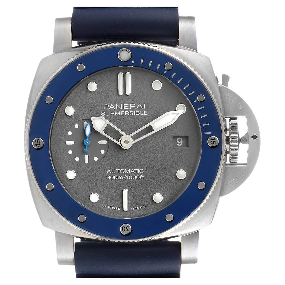 Panerai Luminor Submersible Grey Dial Steel Mens Watch PAM00959 Box Papers For Sale