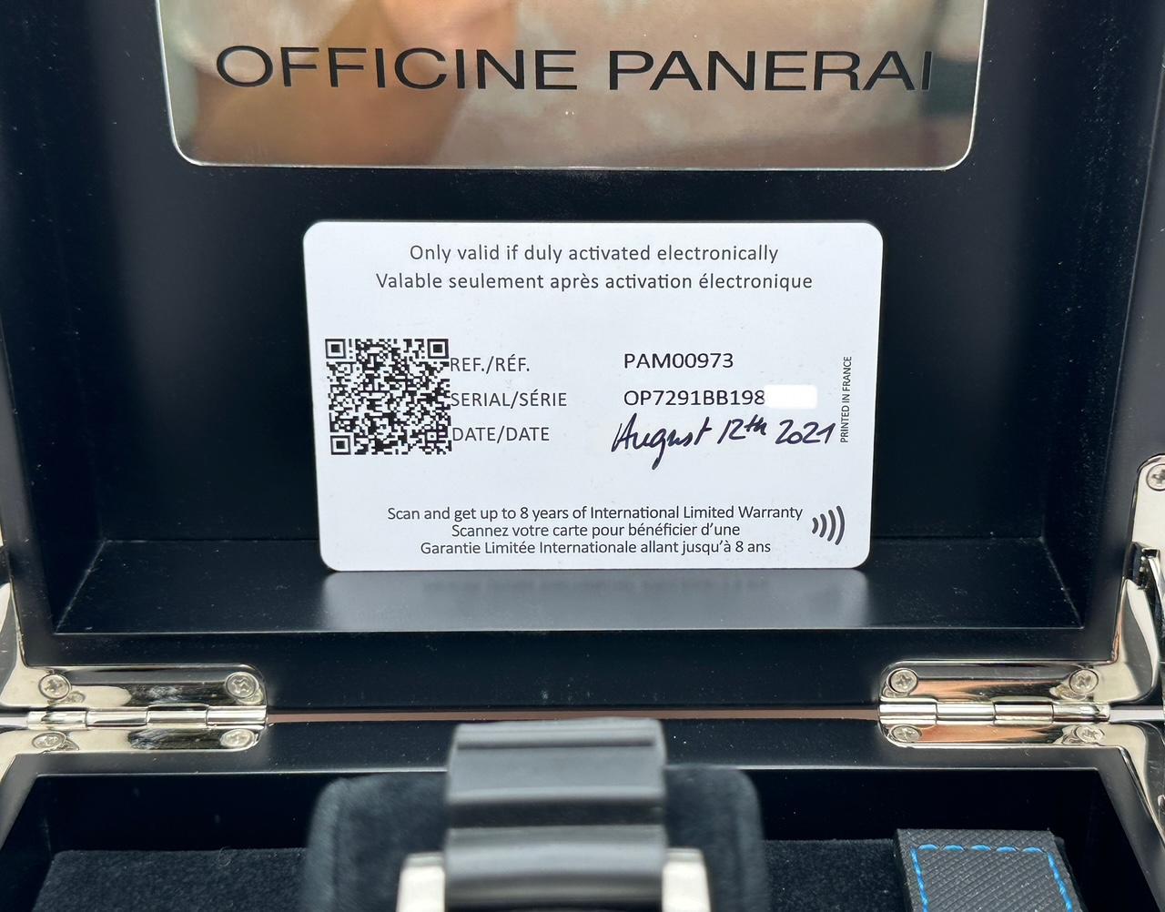 Panerai Luminor Submersible PAM00973 PAM 973 42mm Quadrante Nero Scatola Documenti In condizioni ottime in vendita a San Diego, CA