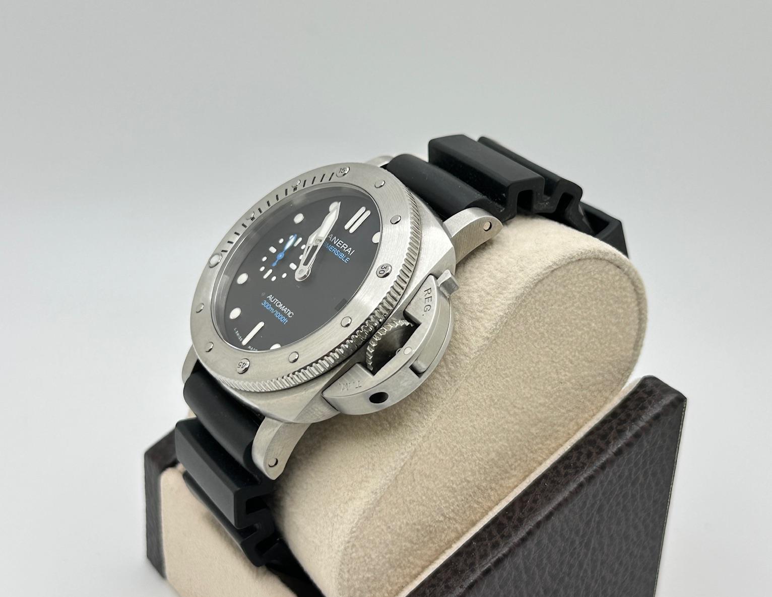 Panerai Luminor Submersible PAM00973 PAM 973 42mm Quadrante Nero Scatola Documenti in vendita 1