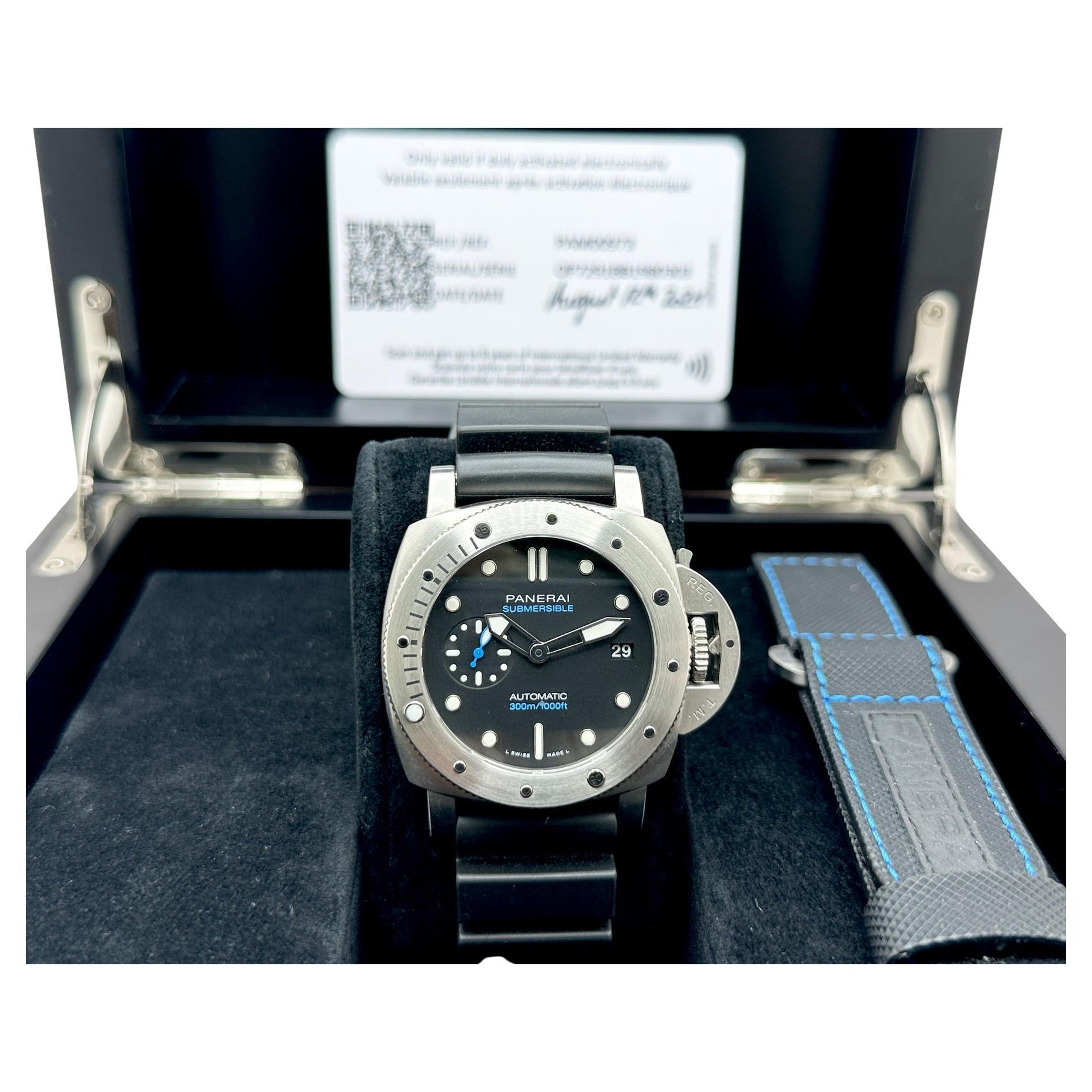 Panerai Luminor Submersible PAM00973 PAM 973 42mm Quadrante Nero Scatola Documenti in vendita