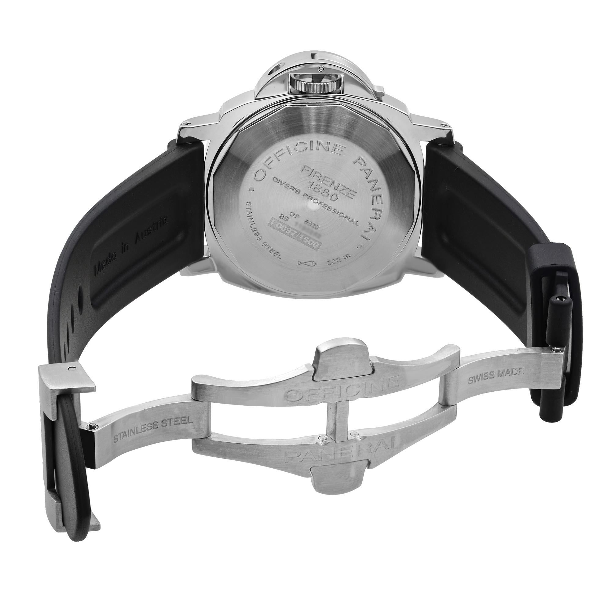 Men's Panerai Luminor Submersible Stainless Steel Rubber Automatic Mens Watch PAM00024