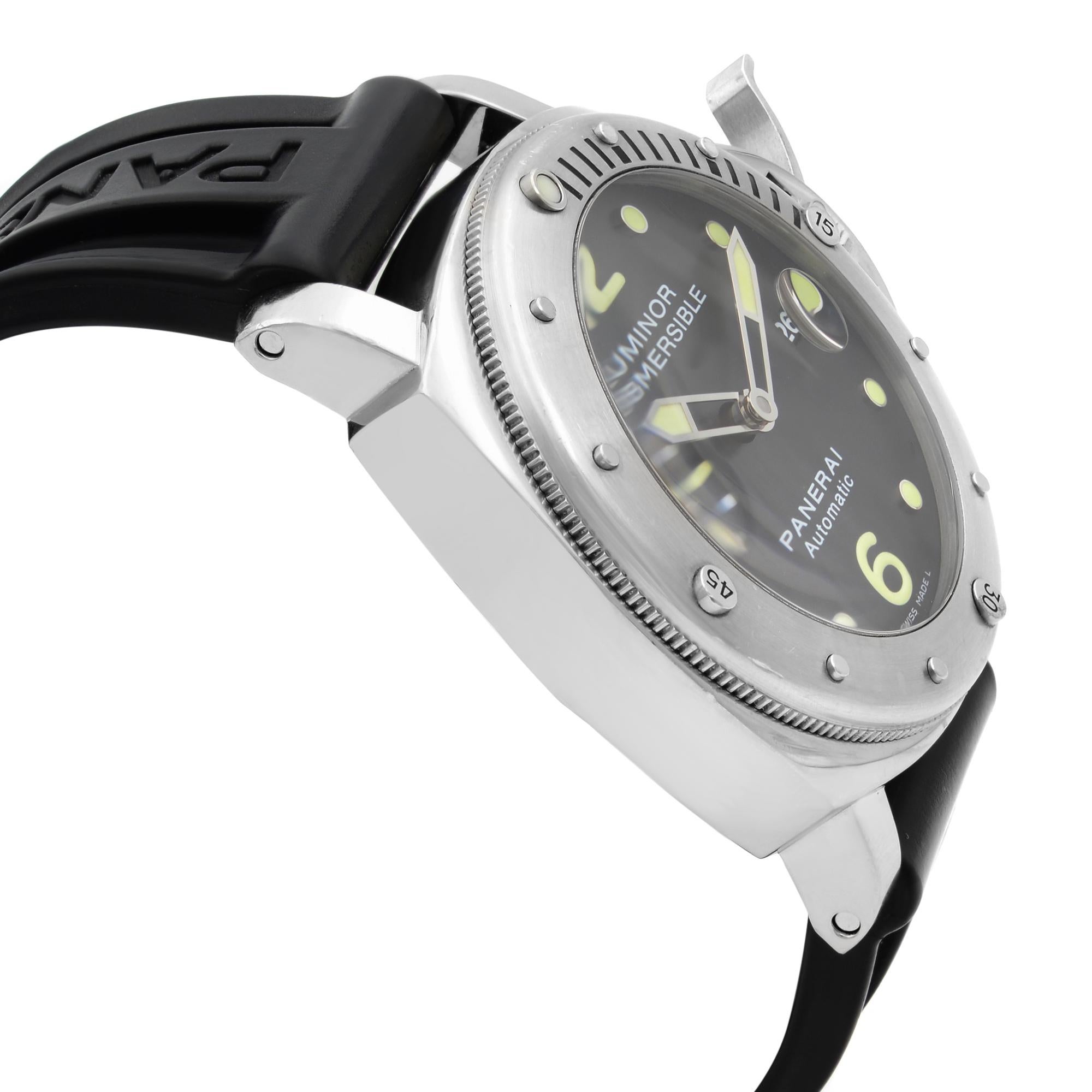 Women's or Men's Panerai Luminor Submersible Steel Black Dial Automatic Mens Watch PAM00024