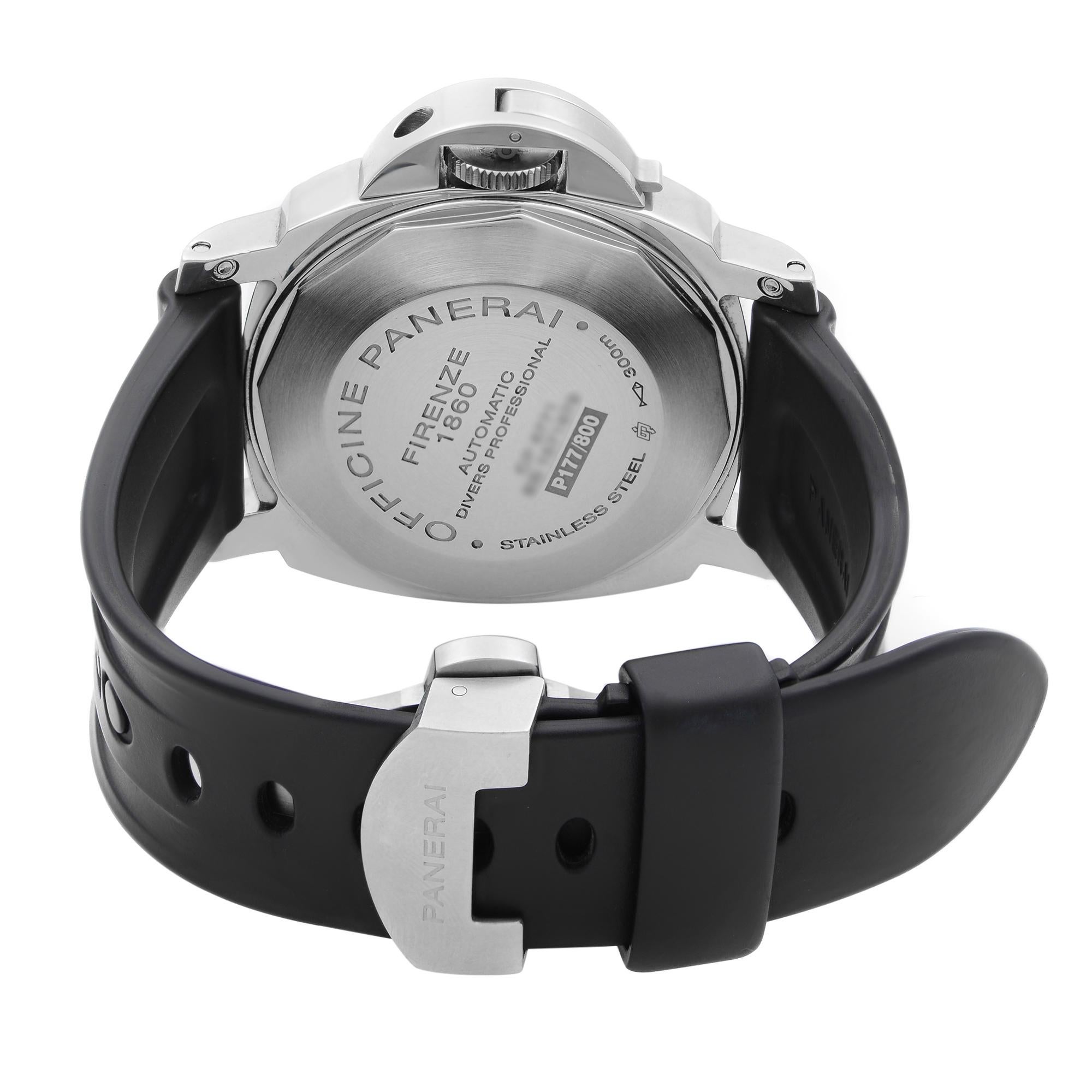 Panerai Luminor Submersible Steel Black Dial Automatic Mens Watch PAM00024 1