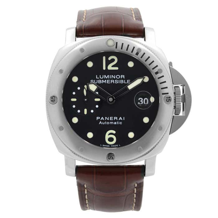 Panerai Luminor Submersible Steel Black Dial Automatic Men's Watch ...