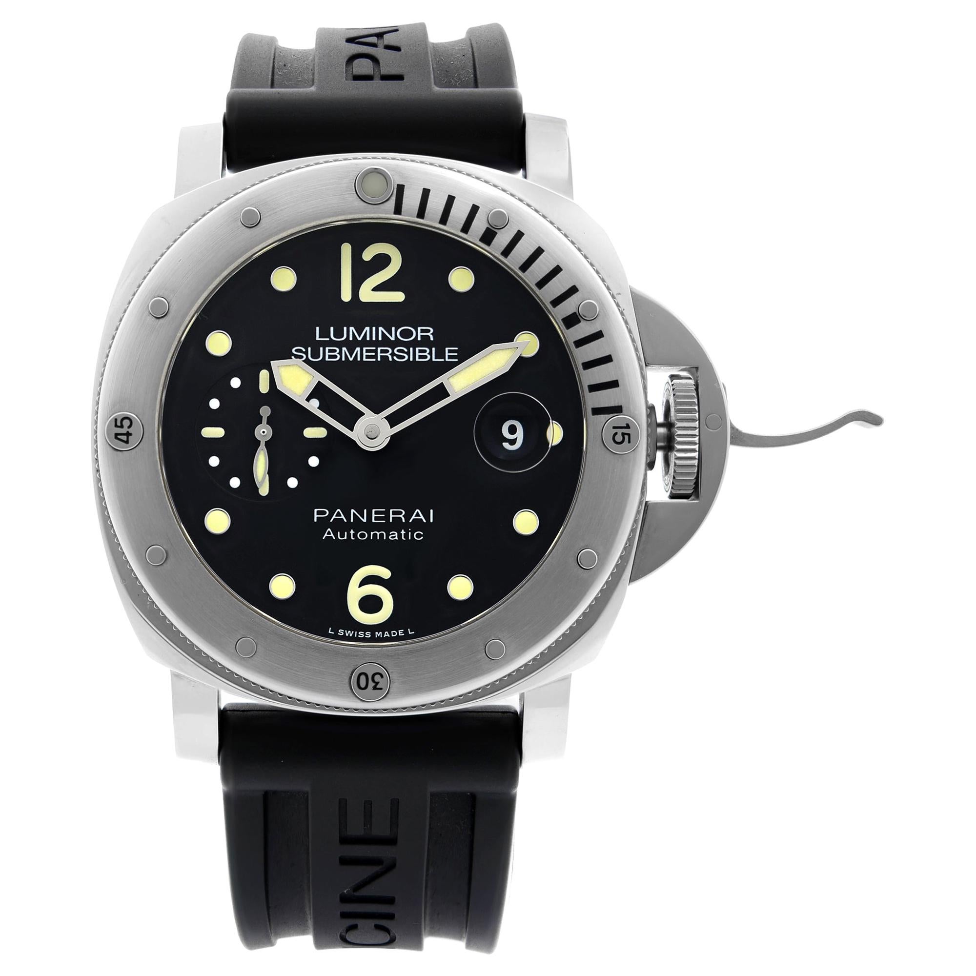 Panerai Luminor Submersible Steel Black Dial Automatic Men's Watch PAM01024