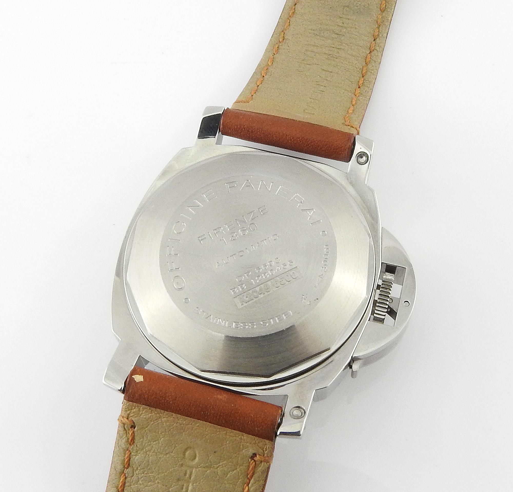Panerai Men's Automatic Watch OP 6693 PAM 104 Black Dial Luminor Marina 6
