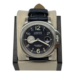 Panerai PAM00086 Pam 86 Luminor Marina Quadrante Nero Acciaio Banda di Pelle Scatola di Carta