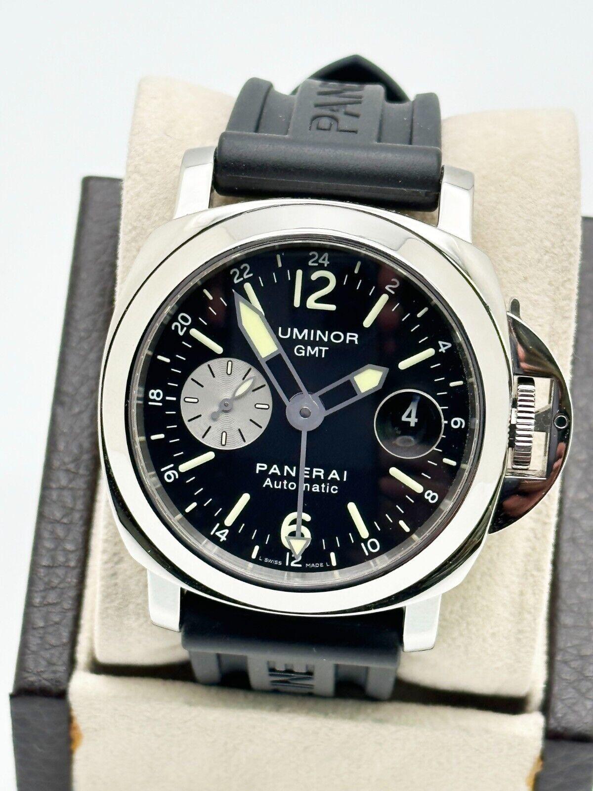 Panerai PAM00088 Pam 88 Luminor Schwarzes Zifferblatt Stahl 44mm Gummiriemenschachtel 2008 im Zustand „Hervorragend“ in San Diego, CA