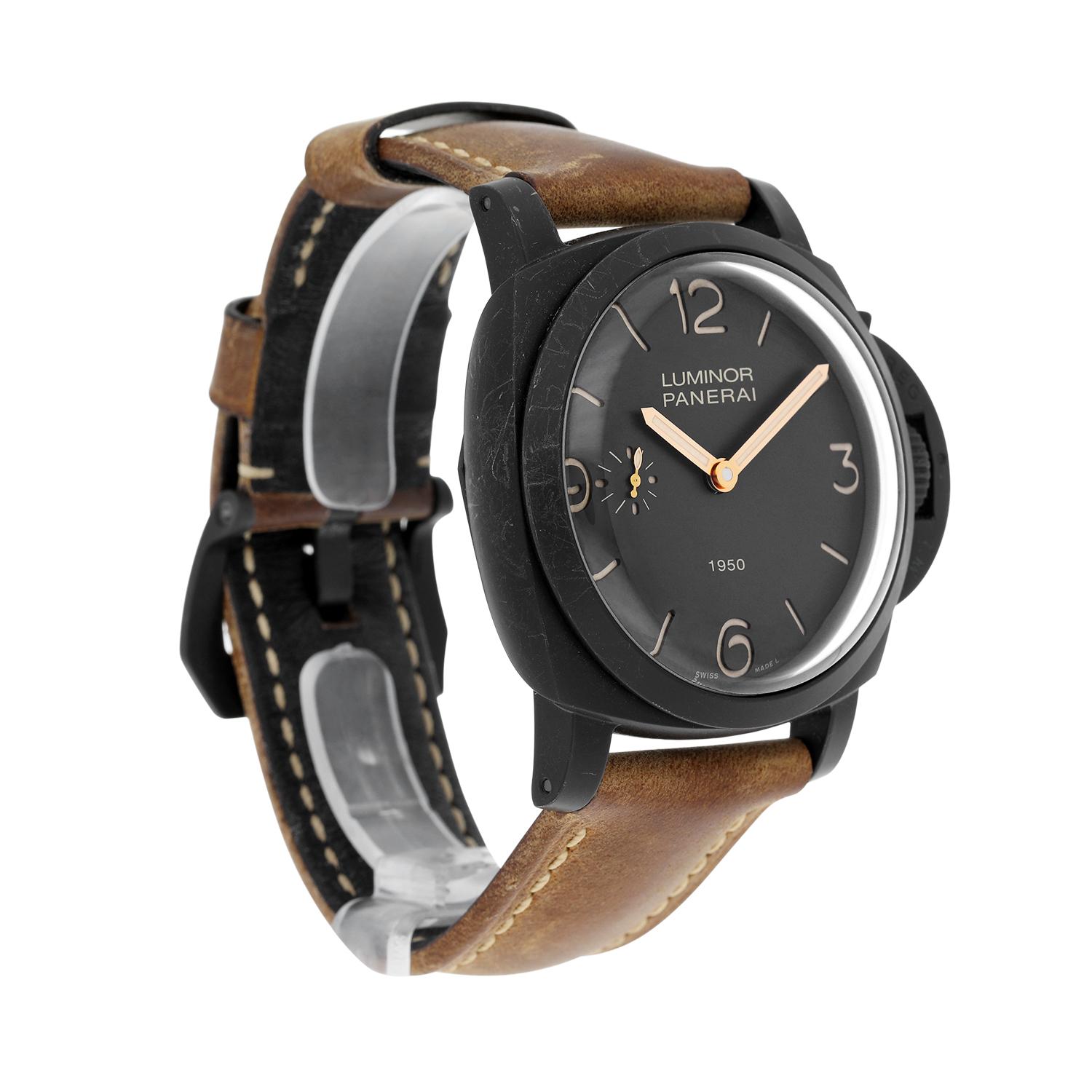 Men's Panerai PAM00375 Luminor 1950 3DAYS Limited to 2000 Brown/Black For Sale