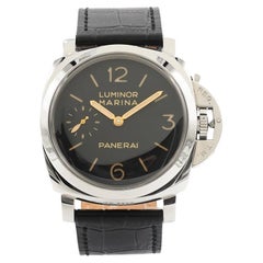 Panerai PAM00422 Luminor Marina 47mm Schwarzes Zifferblatt auf Lederriemen 