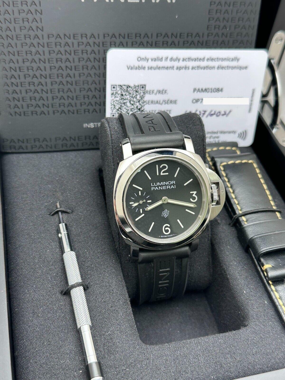 Panerai PAM01084 PAM 1084 Luminor Logo Stainless Steel 44mm Box Paper 2021 In Excellent Condition For Sale In San Diego, CA