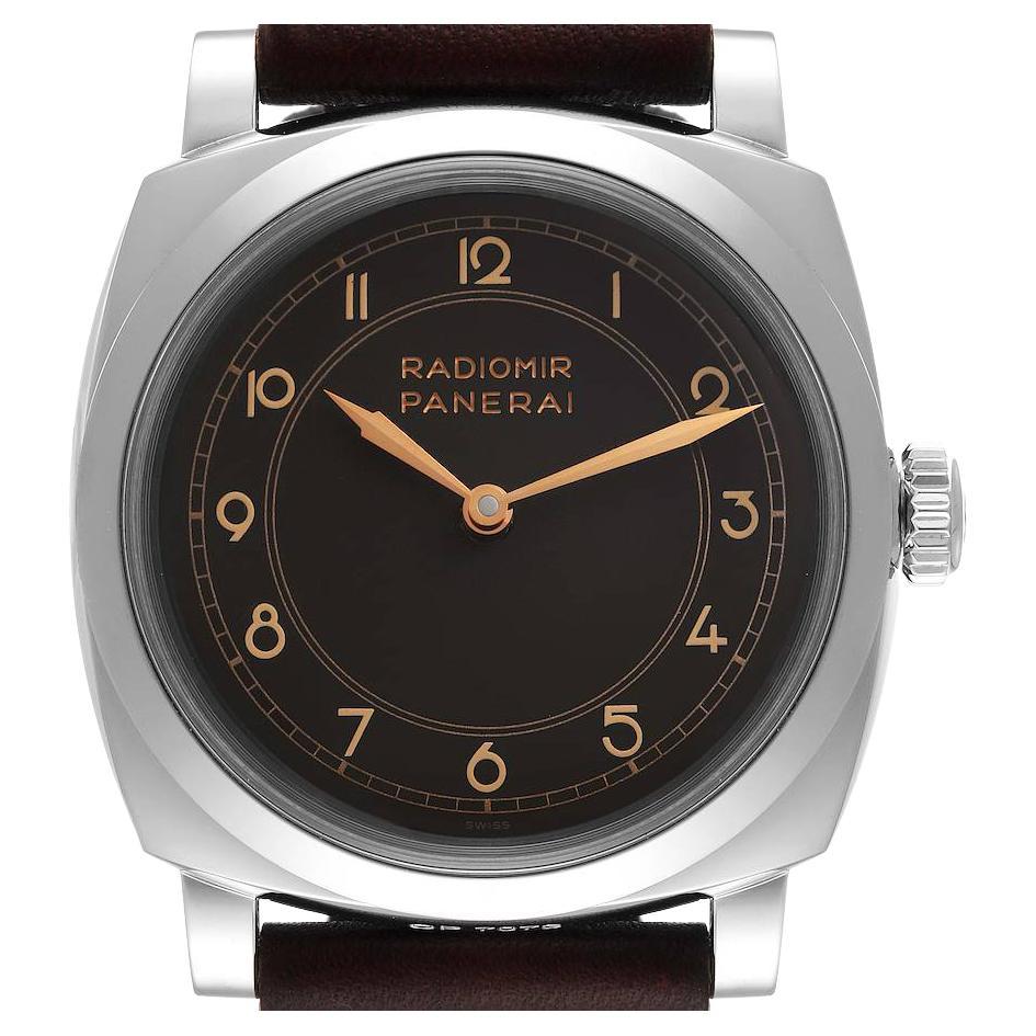 Panerai Radiomir 1940 3 Days Art Deco Steel Mens Watch PAM00790 Box Papers For Sale