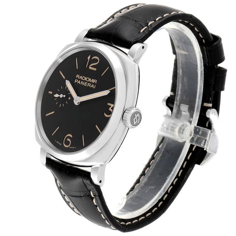panerai men's radiomir 1940 3 day black dial strap watch