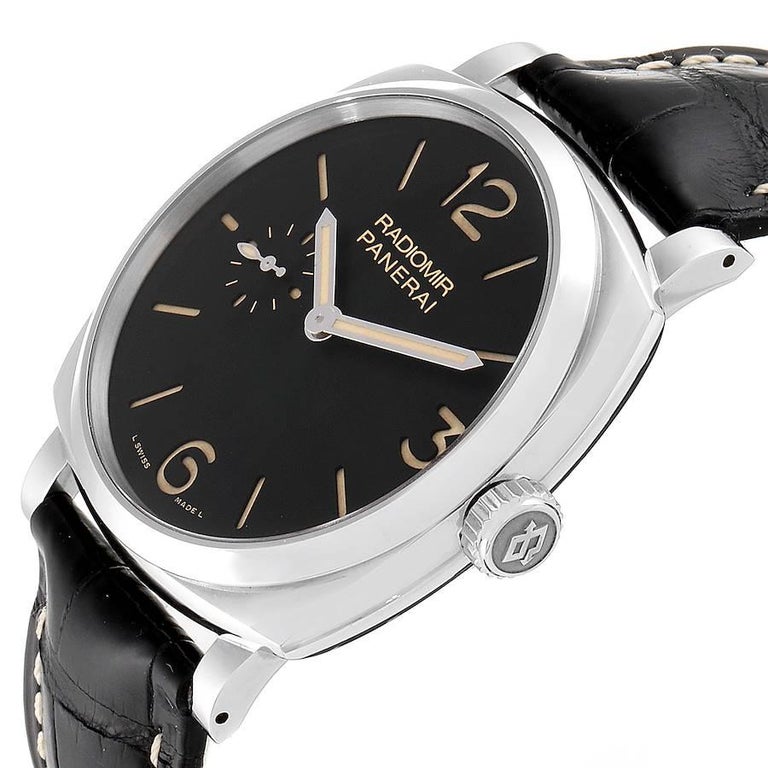 panerai men's radiomir 1940 3 day black dial strap watch