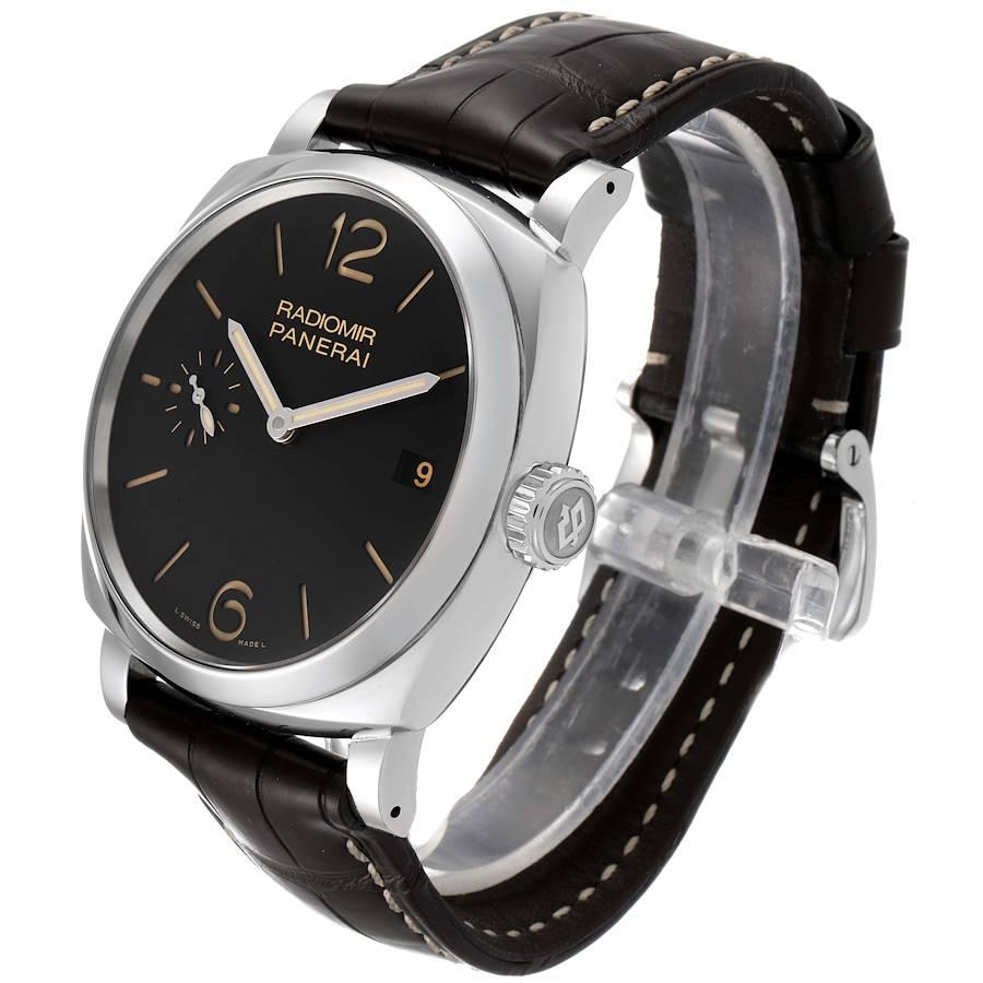 Men's Panerai Radiomir 1940 Black Dial 3 Days Steel Watch PAM00514 Box Papers For Sale