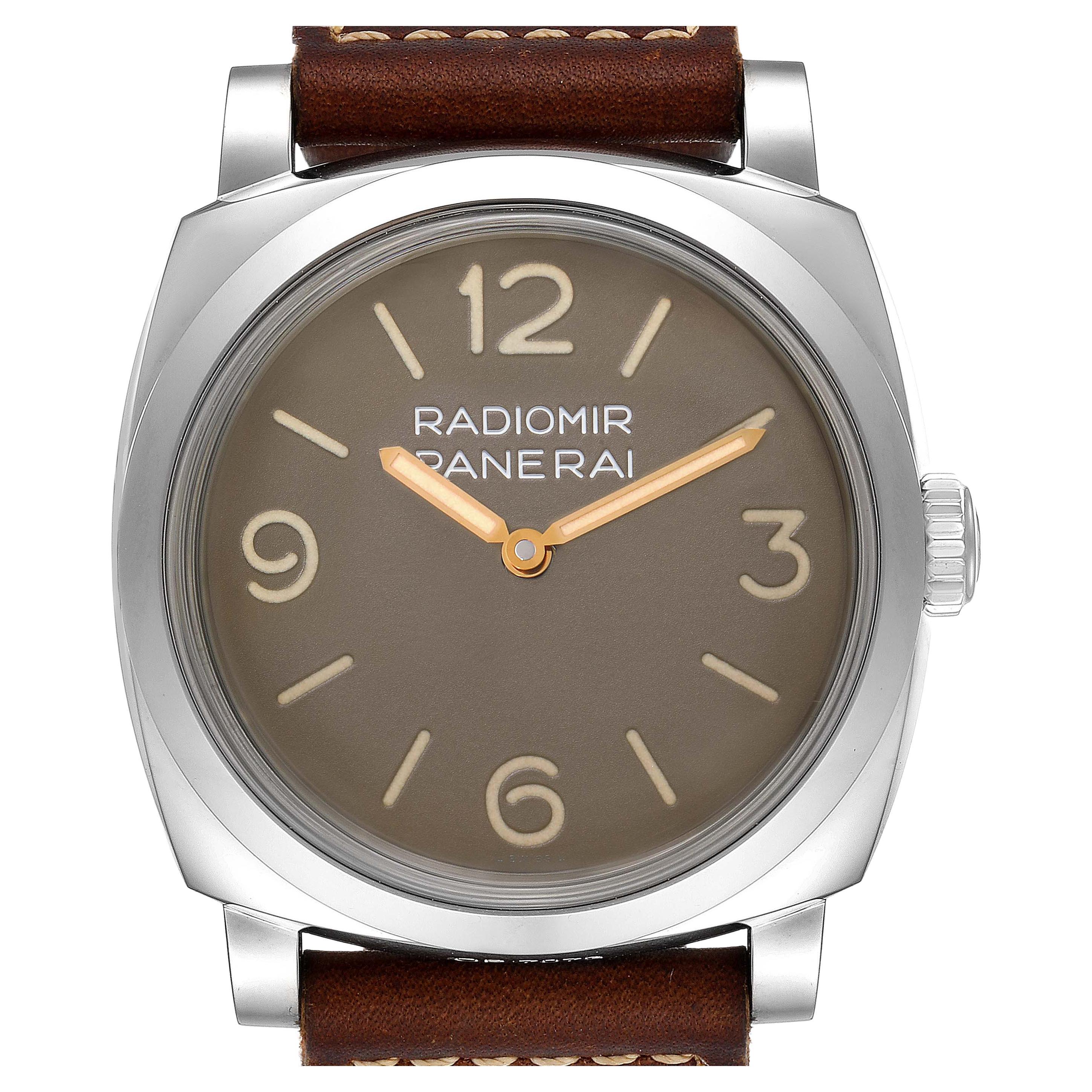 Panerai Radiomir 1940 Brown Dial Stahl Herrenuhr PAM00662 ungetragen im Angebot