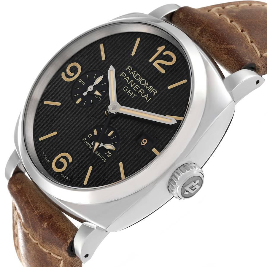 Men's Panerai Radiomir 1940 GMT Power Reserve Steel Mens Watch PAM00658 Box Papers For Sale