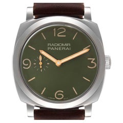 Panerai Radiomir 1940 Green Dial Steel Mens Watch PAM00995 Unworn