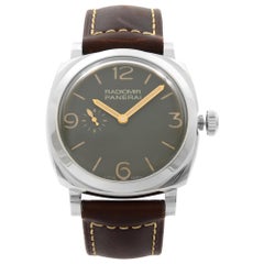 Used Panerai Radiomir 1940 Steel Leather Green Dial Automatic Men's Watch PAM00995