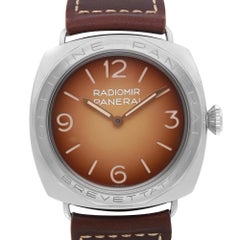 Panerai Radiomir 3 Days Acciaio Brevett Esfera Marrón Reloj de Hombre de cuerda manual PAM00687