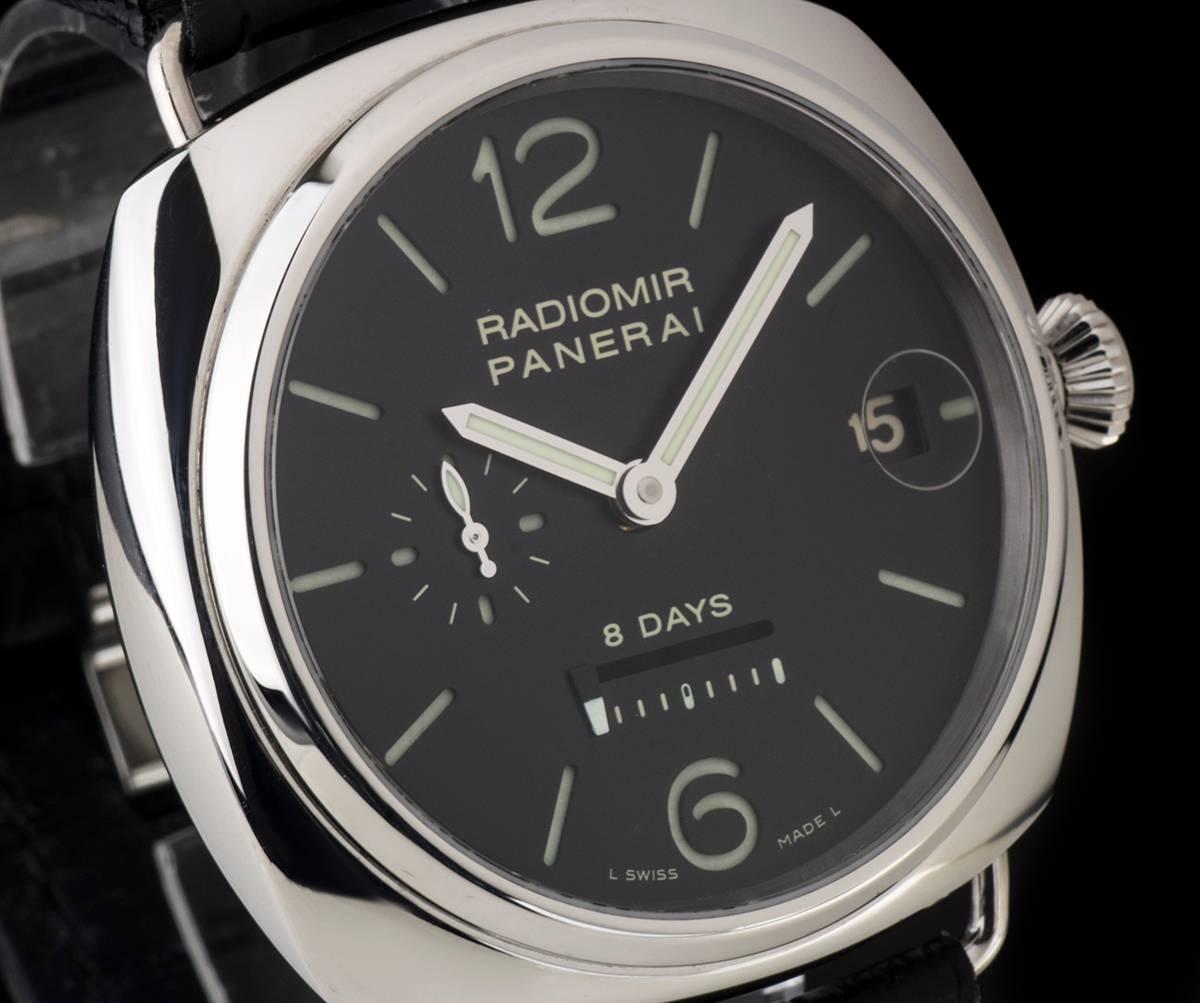 Panerai Stainless Steel Radiomir 8 Days Manual Wind Wristwatch Ref PAM00268  In Excellent Condition In London, GB