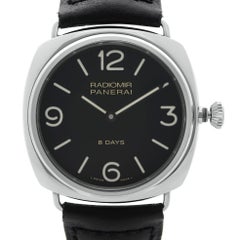 Panerai Radiomir 8 Days Stainless Steel Black Dial Hand Wind Mens Watch PAM00610