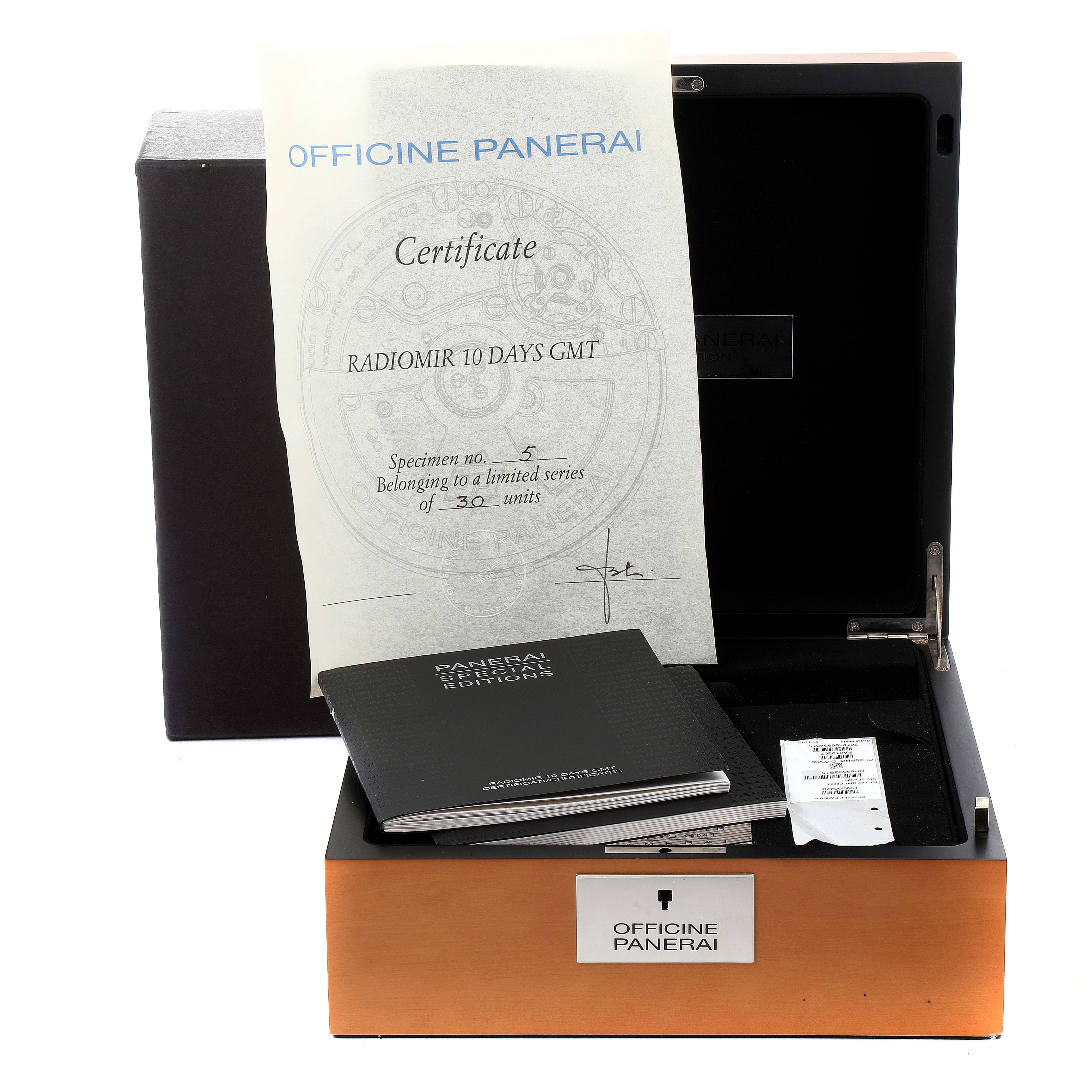 Panerai Radiomir Acciaio 10 Days GMT Steel Watch PAM00473 Box Papers For Sale 5