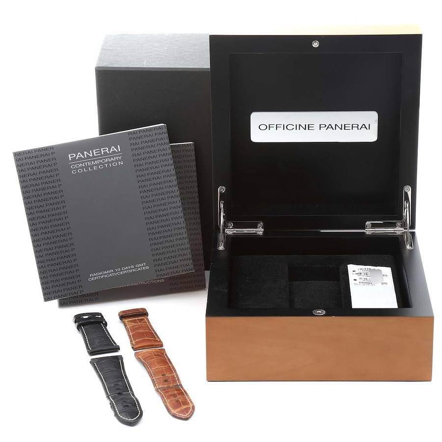 Panerai Radiomir Acciaio 10 Days GMT Steel Watch PAM00323 Box Papers For Sale 5