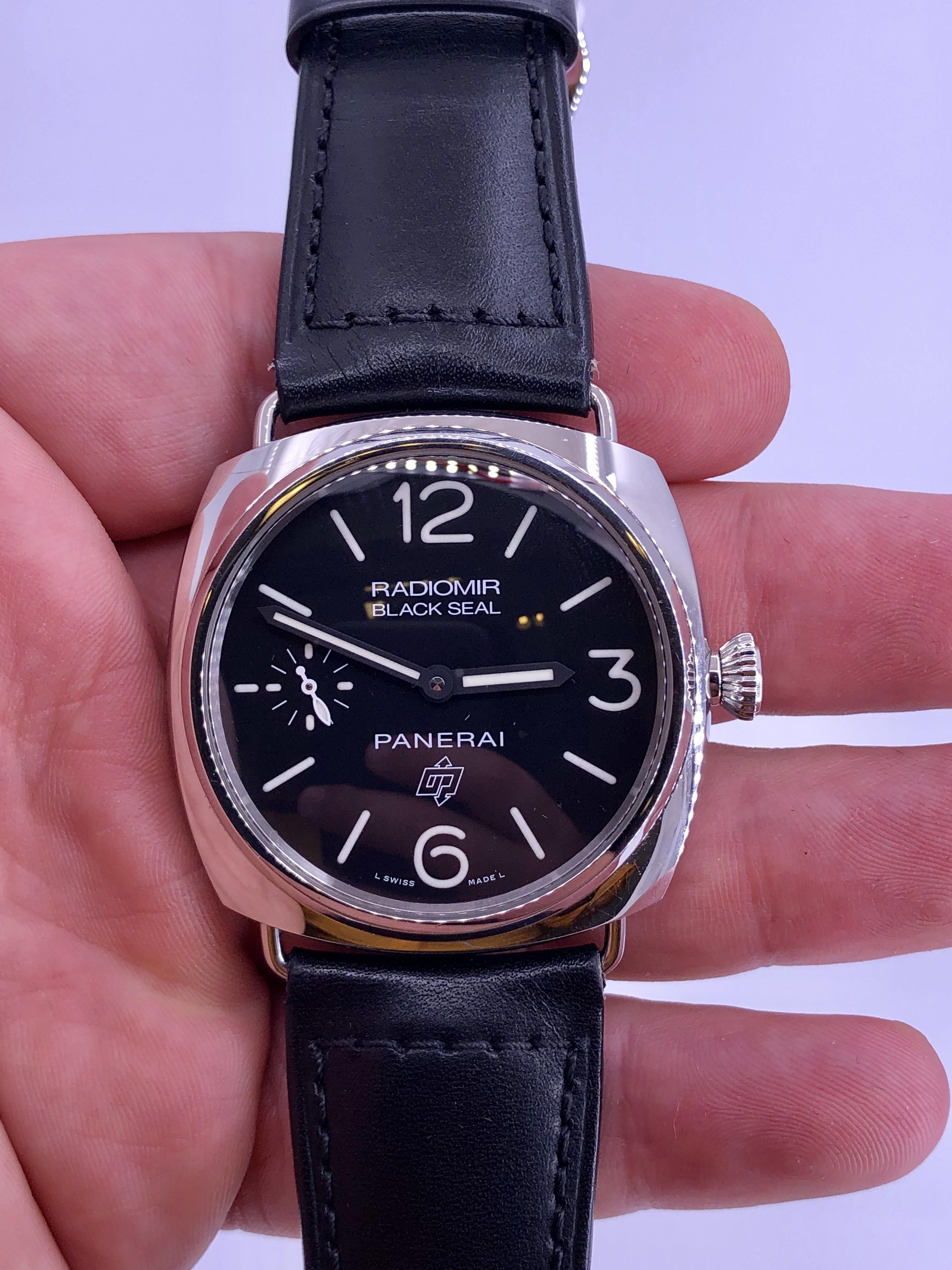 Panerai Radiomir Black Seal Logo Stainless Steel PAM380 For Sale 3