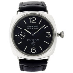 Panerai Radiomir Black Seal Steel Leather Black Dial Hand Wind Watch PAM00380