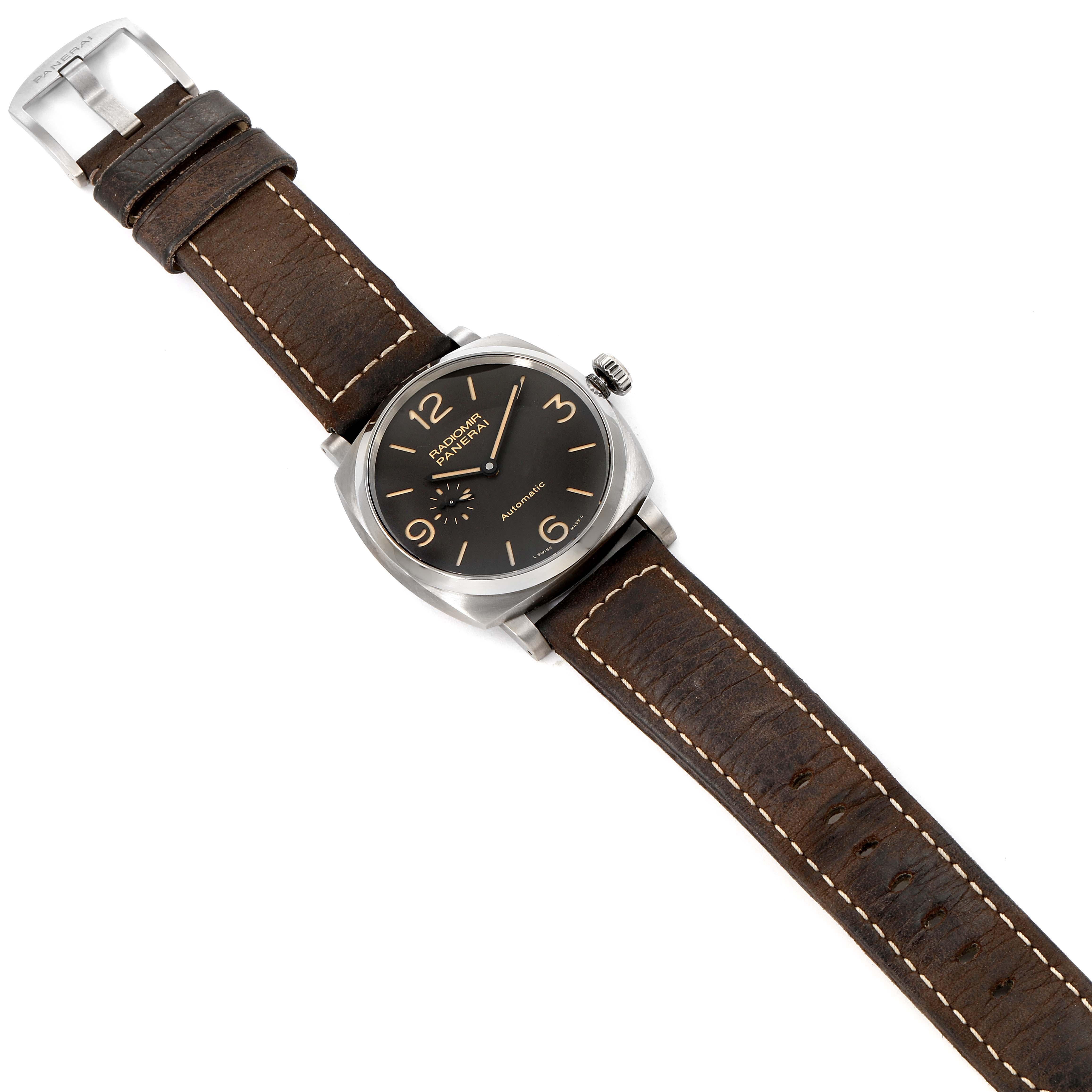 Panerai Radiomir Brown Dial 3 Days Titanium Watch PAM00619 Box Papers For Sale 2