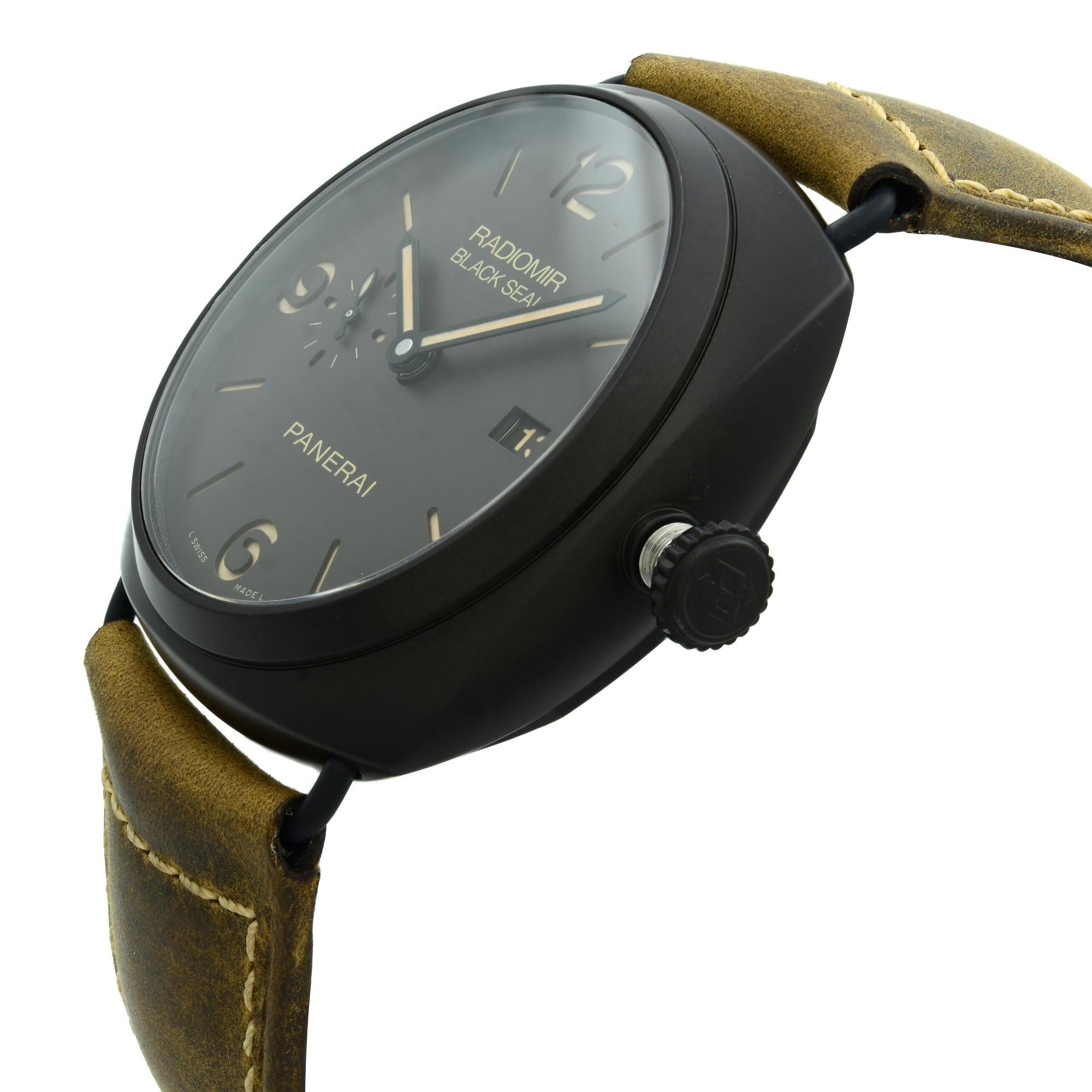Panerai Radiomir Composite Black Seal 3 Day Black Dial Men's Watch PAM00505 In Good Condition In New York, NY