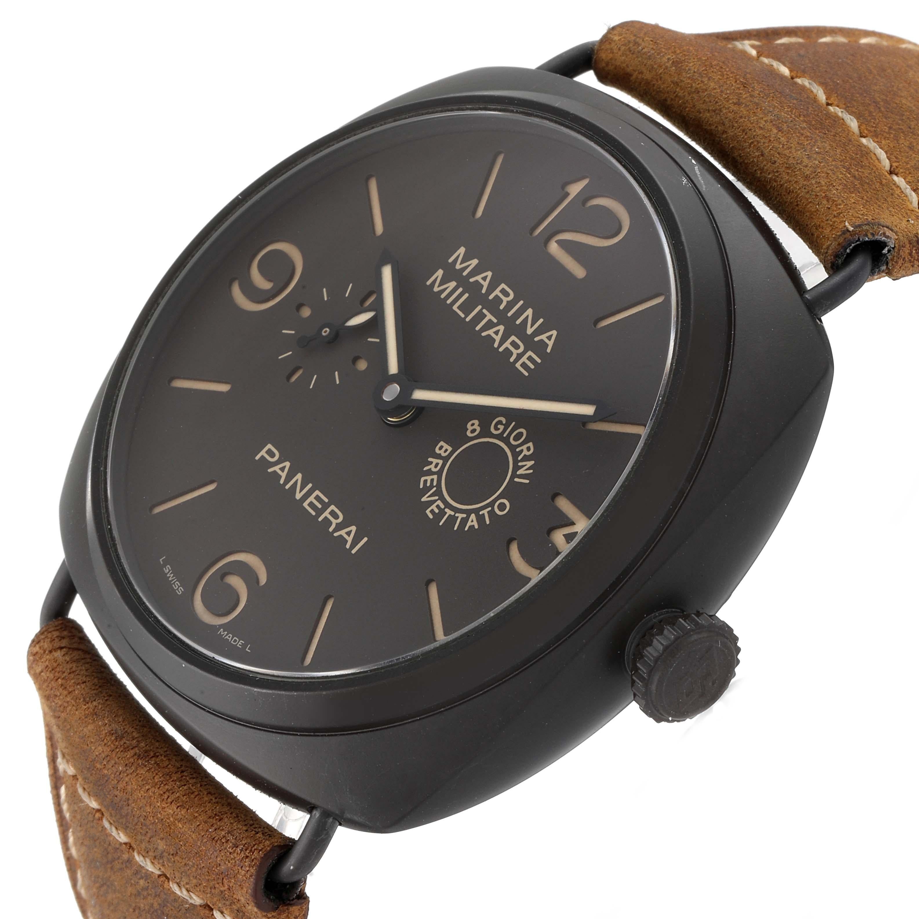 Panerai Radiomir Composite Marina Brown Dial Mens Watch PAM00339 Box Papers In Excellent Condition For Sale In Atlanta, GA