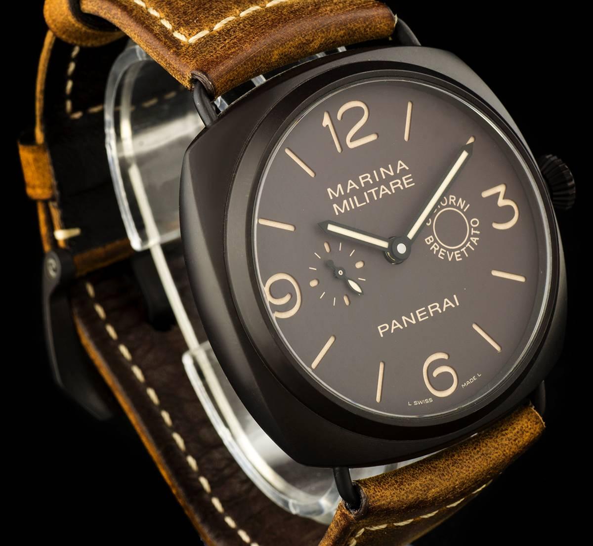 Panerai Radiomir Composite Marina Militare 8 Giorni Manual Wind Wristwatch In Excellent Condition In London, GB