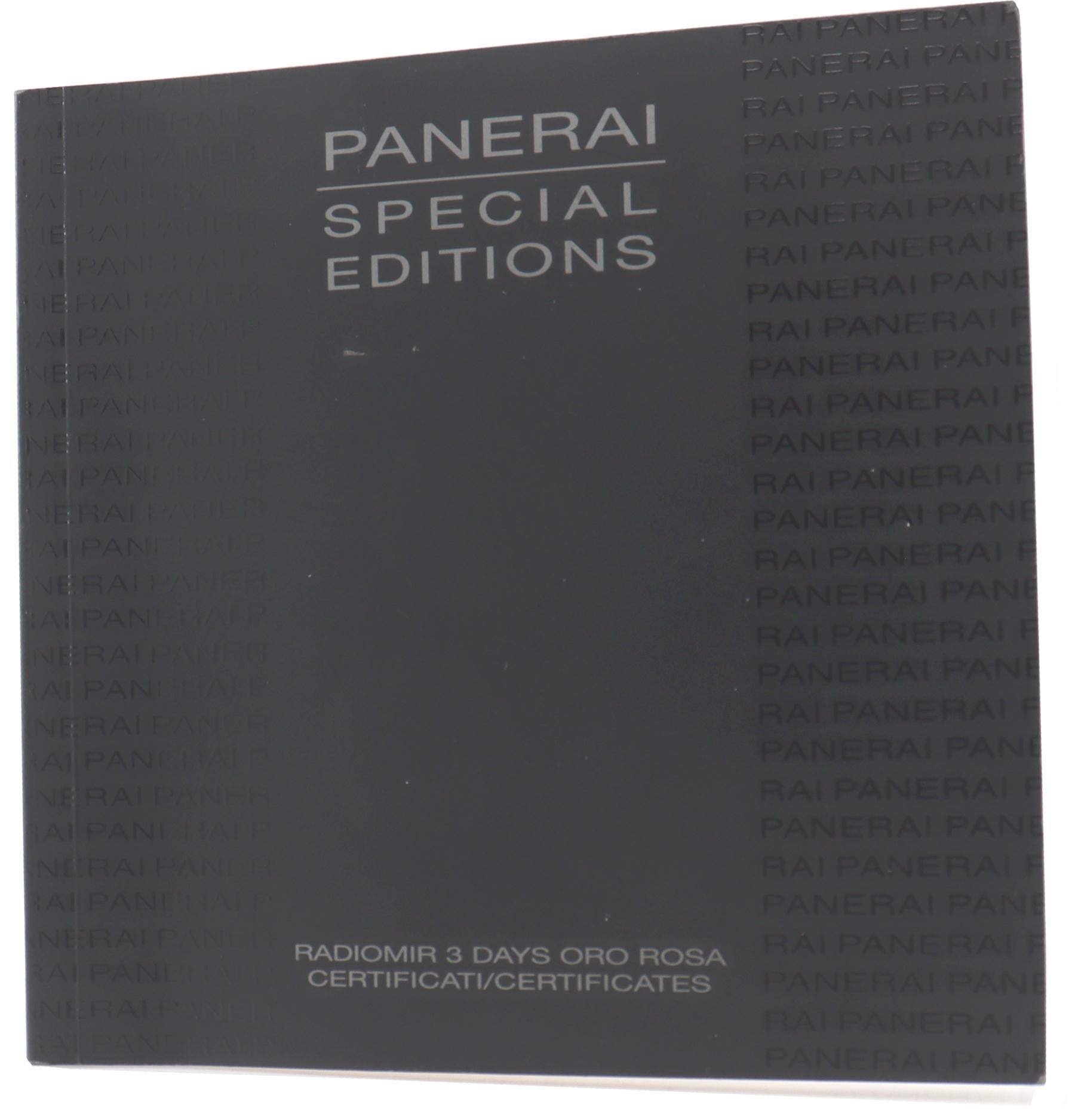 Panerai Radiomir GMT 3 Days Limited Edition Manual Wind Wristwatch Ref PAM00379 For Sale 1