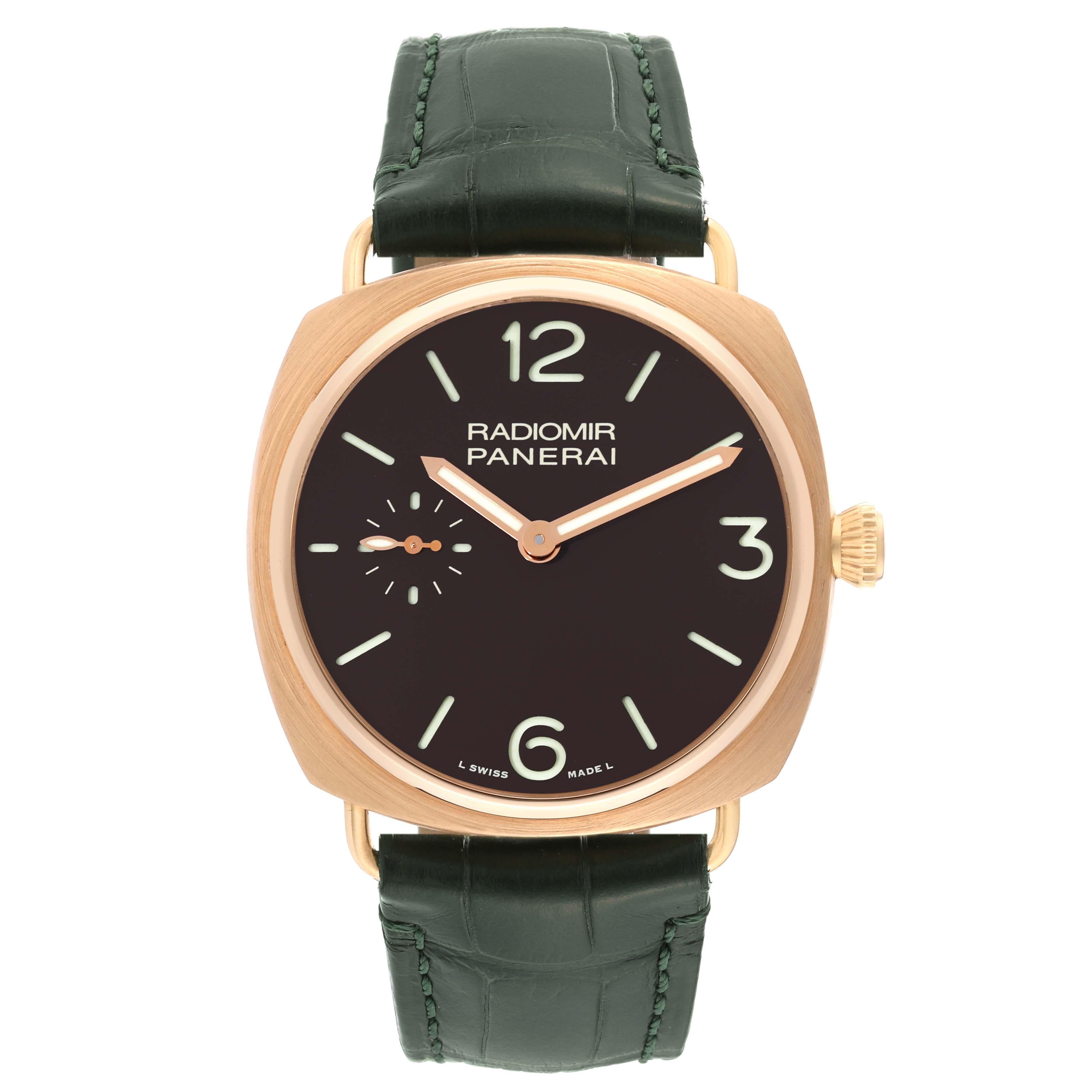 Panerai Radiomir Limited Edition Rose Gold Mens Watch PAM00336 Box Papers For Sale 1