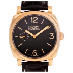 Panerai Radiomir "Oro Rosa" PAM 439 18 Karat Rose Gold Brown Dial Manual Watch