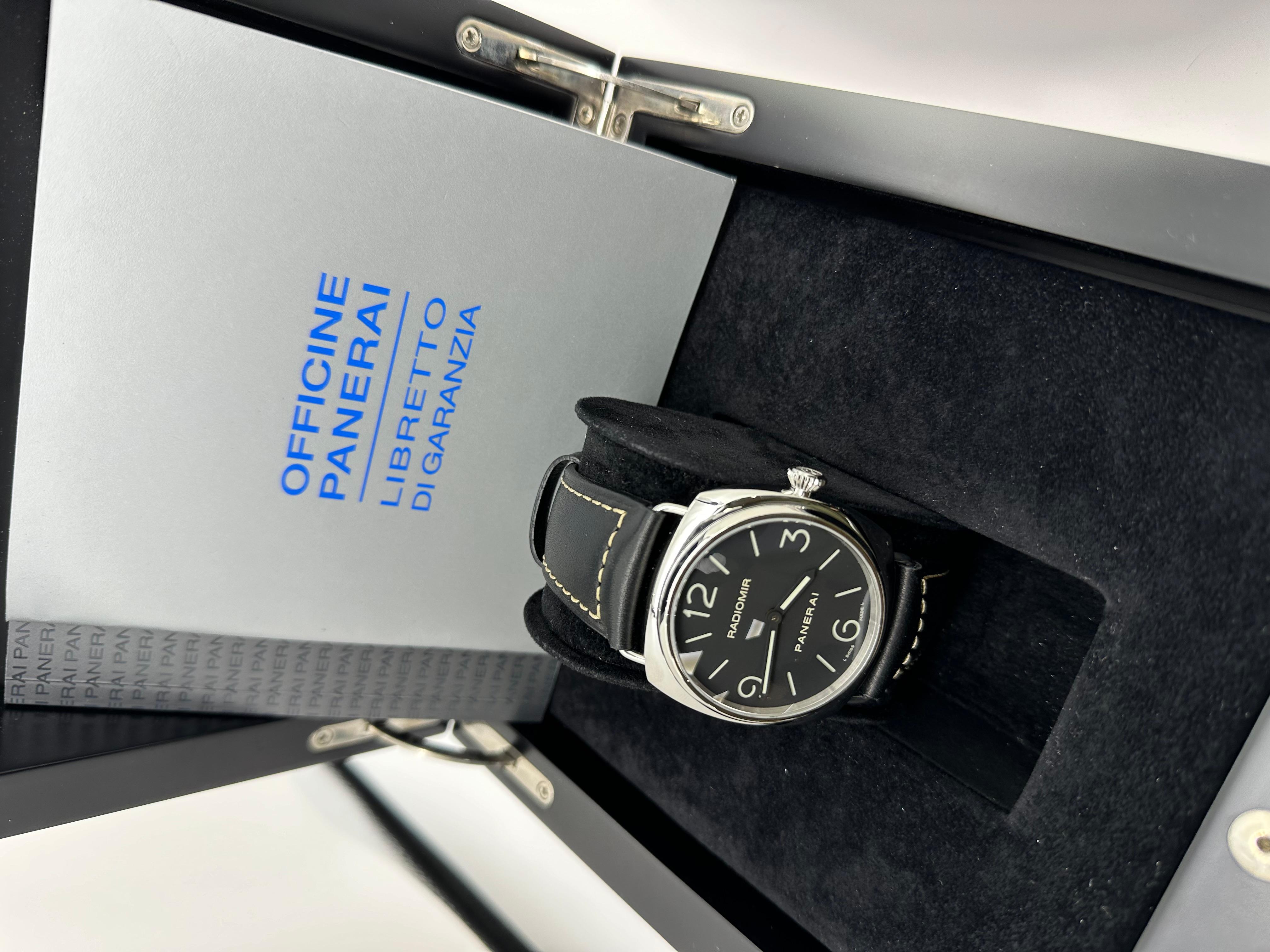 Uomo Panerai Radiomir PAM00210 PAM 210 Acciaio Inox Cinturino Pelle Scatola Libretti