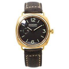 Montre pour homme Panerai Radiomir PAM00336 à cadran marron et boîtier en or rose avec papiers