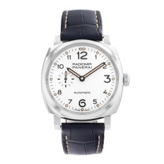 Panerai Radiomir PAM00655 42mm White Arabic Dial Steel Mens Watch Box Card