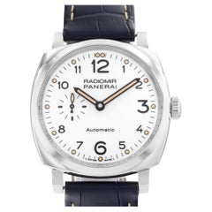 Panerai Radiomir PAM00655 42mm White Arabic Dial Steel Mens Watch Box Card